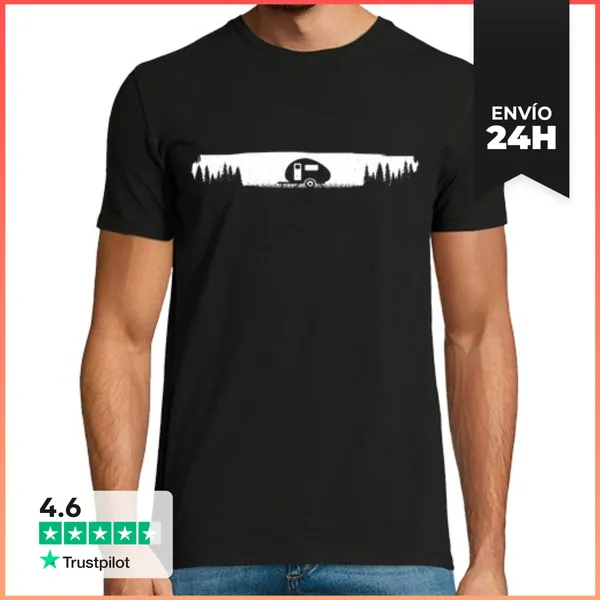 Camiseta Hombre Clásica Camping Rv Camping Caravana LaTostadora