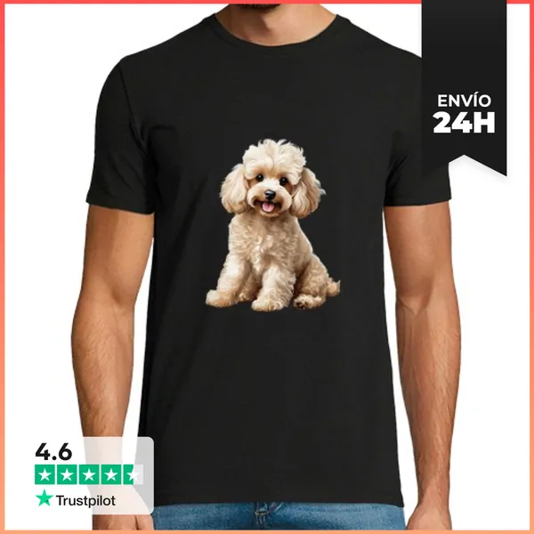 Camiseta Hombre Clásica Caniche. Añade Tu Texto LaTostadora