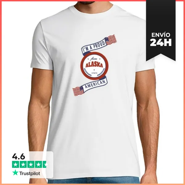 Camiseta Hombre Clásica Insignia Del Estado De Alaska Orgulloso