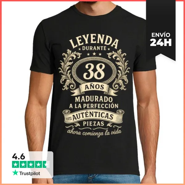 Camiseta Hombre Clásica Regalo Cumpleaños Personalizado Retro