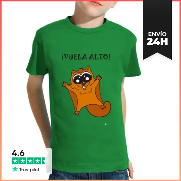 Camiseta Clásica Para Niños Camiseta Ardilla - Vuela Alto