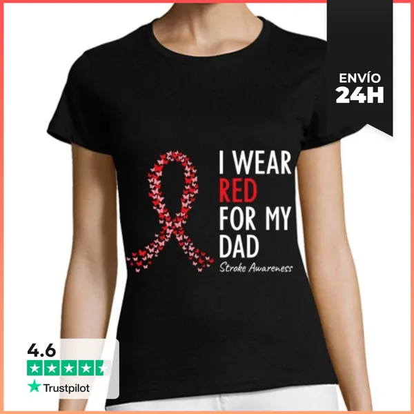 Camiseta Mujer Clásica Llevo Rojo Por La Concienciación Sobre El