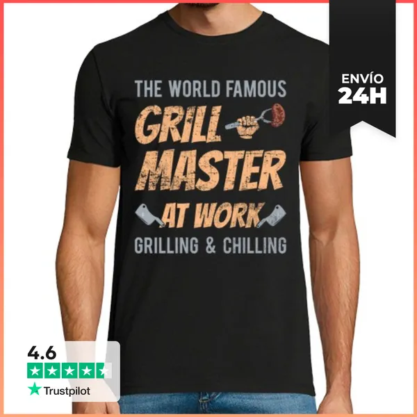 Camiseta Hombre Clásica Maestro De La Parrilla En El Trabajo Ba