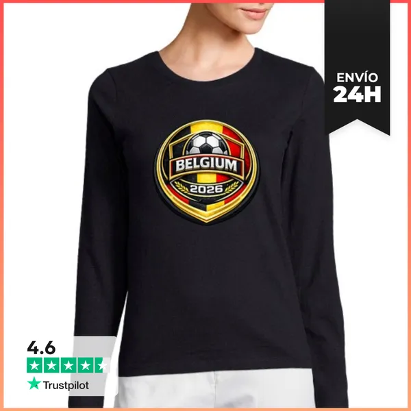 Camiseta Mujer Manga Larga Fútbol Bélgica 2026 LaTostadora