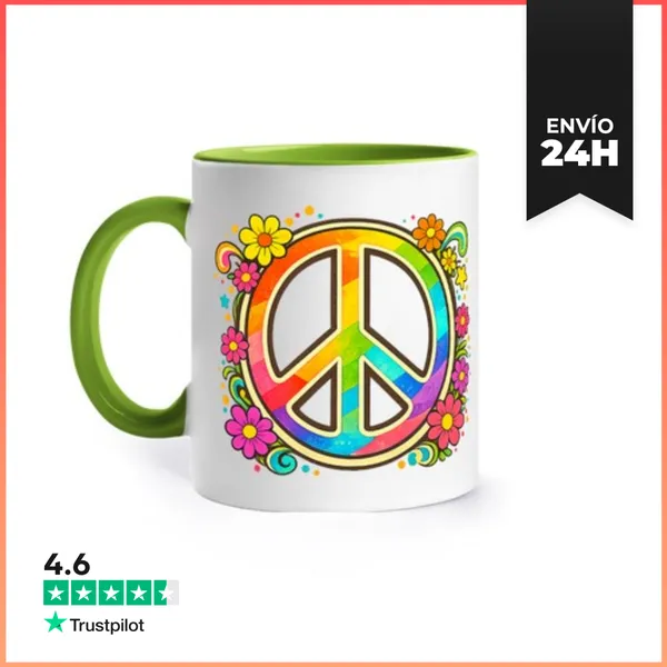 Taza De Colores Símbolo De Paz LaTostadora
