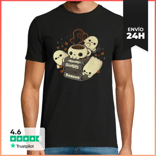 Camiseta Hombre Clásica Temporada De Lectura Espeluznante