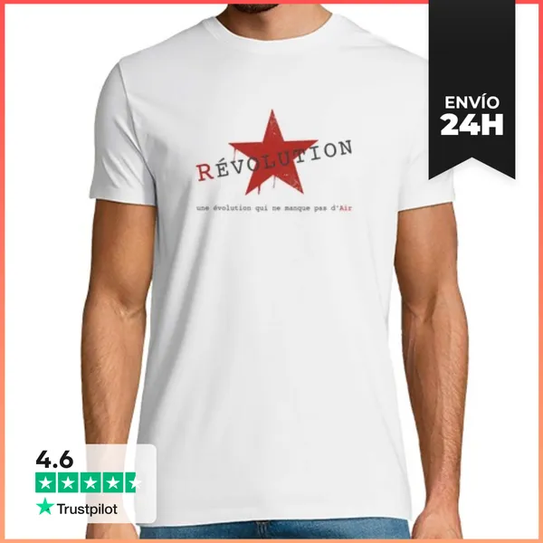 Camiseta Hombre Clásica 1 Revolución Blanca LaTostadora