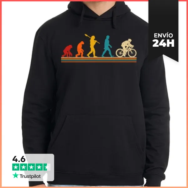 Sudadera Unisex Con Capucha EVOLUCIÓN SER HUMANO CICLISMO