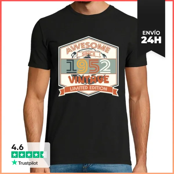Camiseta Hombre Clásica Camiseta Vintage 1952 - Edición Limitada
