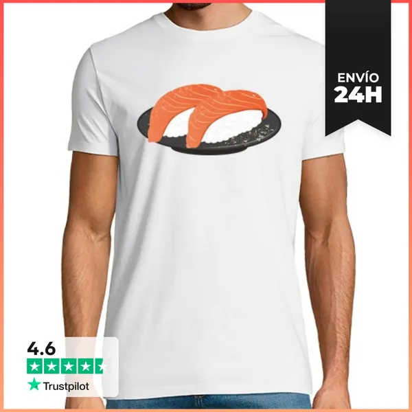 Camiseta Hombre Clásica Raw Salmon Sushi LaTostadora