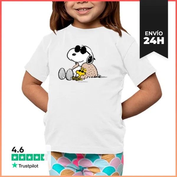 Camiseta Clásica Para Niños Snoopy Soleado LaTostadora