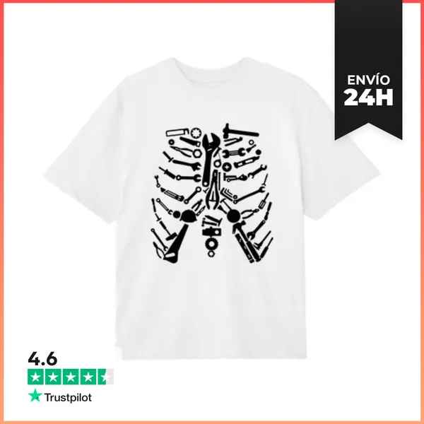Camiseta Oversize Caja De Herramientas Mecano Profesional Grandes