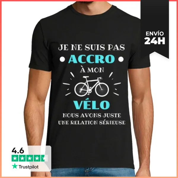 Camiseta Hombre Clásica Humor Ciclista Hombre Bicicleta Mujer A