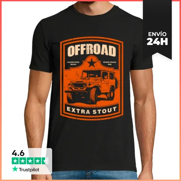 Camiseta Hombre Clásica Coche Todoterreno Jeep 4x4 Offroad Toyota