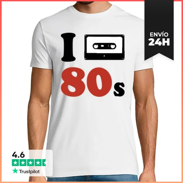 Camiseta Hombre Clásica I Love Los Años 80 LaTostadora
