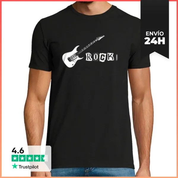Camiseta Hombre Clásica Rock Guitarra LaTostadora