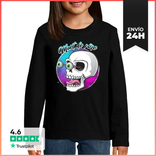 Camiseta Manga Larga Para Niños Muriendo De Risa LaTostadora