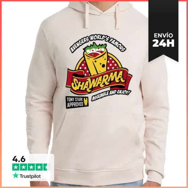Sudadera Unisex Con Capucha Avengers Shawarma LaTostadora