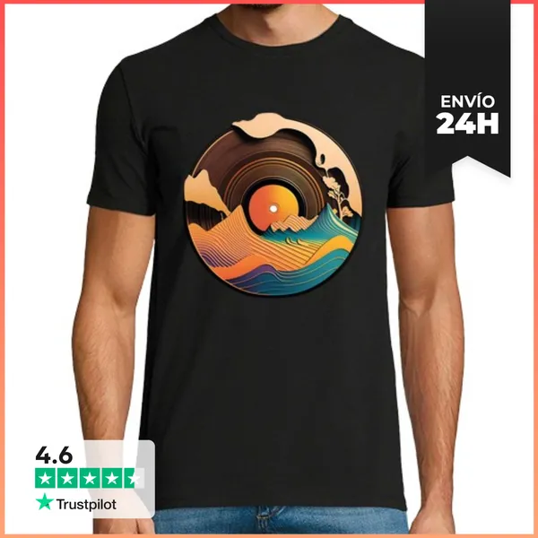 Camiseta Hombre Clásica Día De La Tienda De Discos Disco De