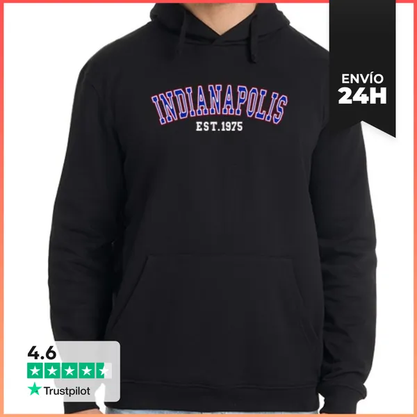 Sudadera Unisex Con Capucha Indianápolis Est 1975 LaTostadora