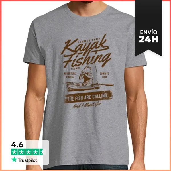 Camiseta Hombre Clásica Kayak Fishing LaTostadora