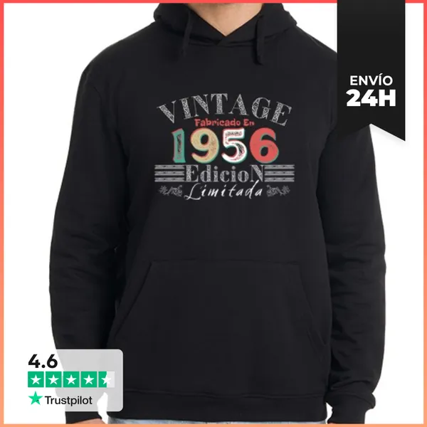 Sudadera Unisex Con Capucha Vintage Fabricado En 1956 Regalo