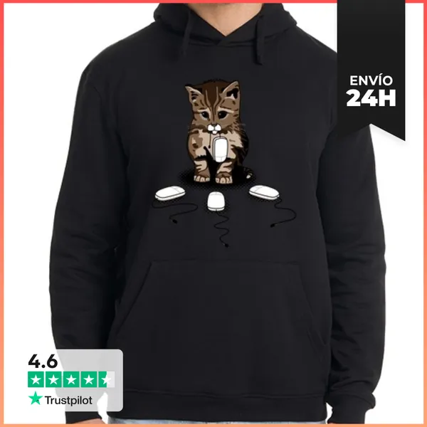 Sudadera Unisex Con Capucha Ojos De Gato LaTostadora