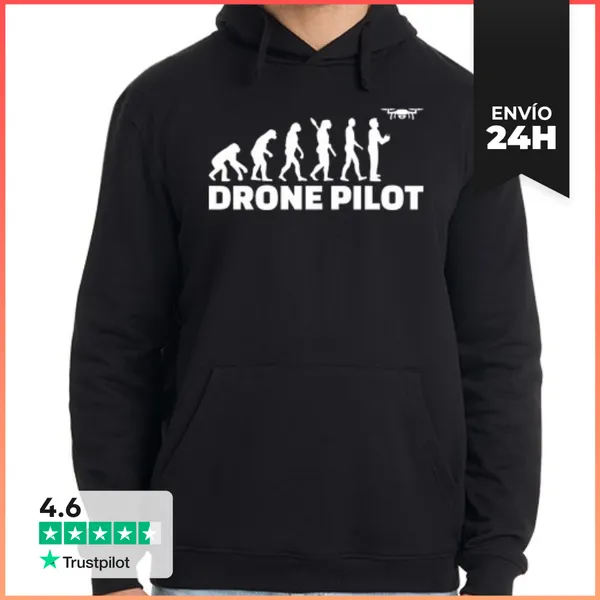 Sudadera Unisex Con Capucha Evolución De Drones LaTostadora