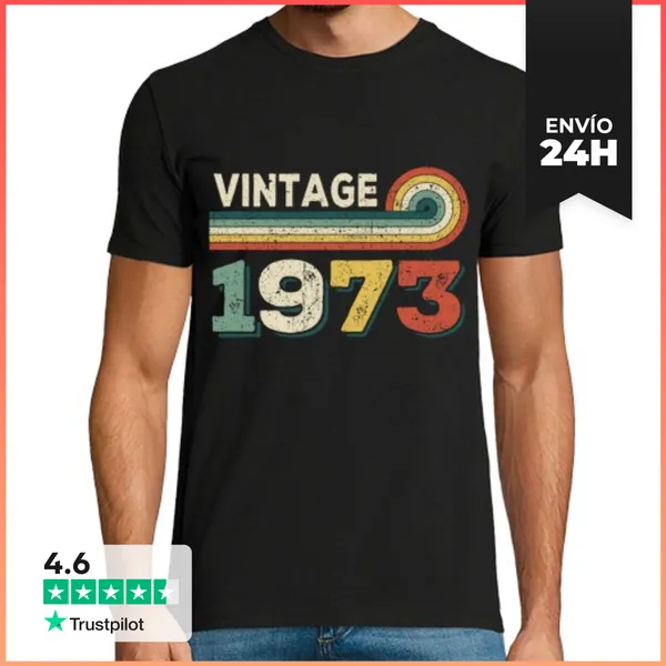 Camiseta Hombre Clásica Vintage 1973 - Cumpleaños 1973