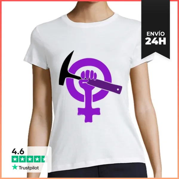 Camiseta Mujer Clásica Mujer, Manga Corta, Blanca, Algodón