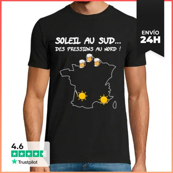 Camiseta Hombre Clásica Humor Chti Norte Norteño Clima