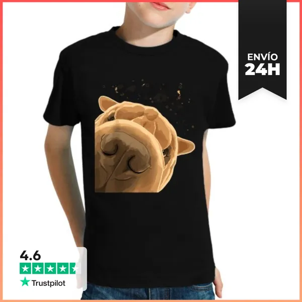 Camiseta Clásica Para Niños Perro Gracioso Shar Pei LaTostadora