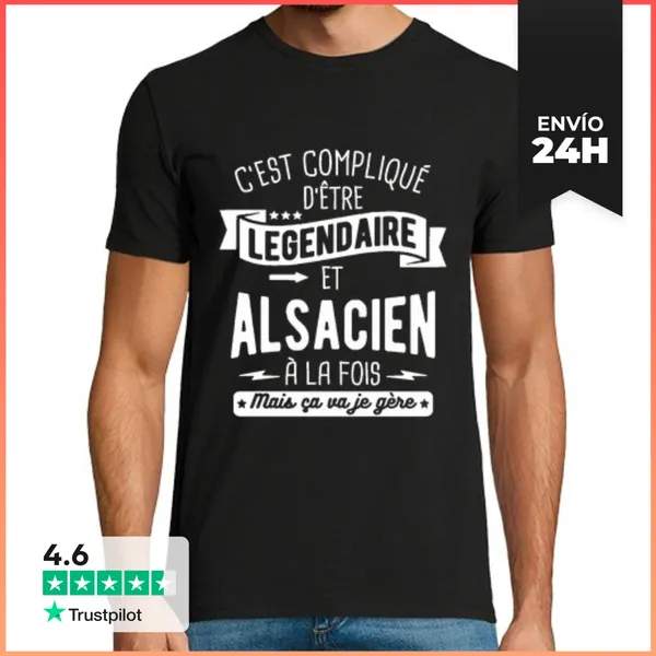 Camiseta Hombre Clásica Legendario Y Alsaciano Al Mismo Tiempo