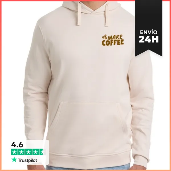 Sudadera Unisex Con Capucha Make Coffee Not War LaTostadora