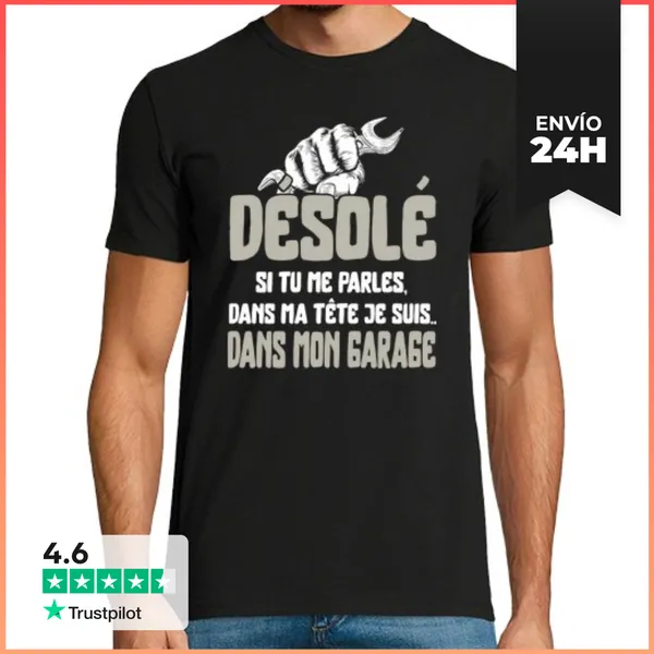 Camiseta Hombre Clásica Estoy En Mi Garaje LaTostadora
