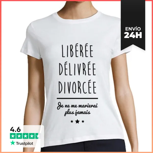Camiseta Mujer Clásica Publicado Emitido Divorciado LaTostadora