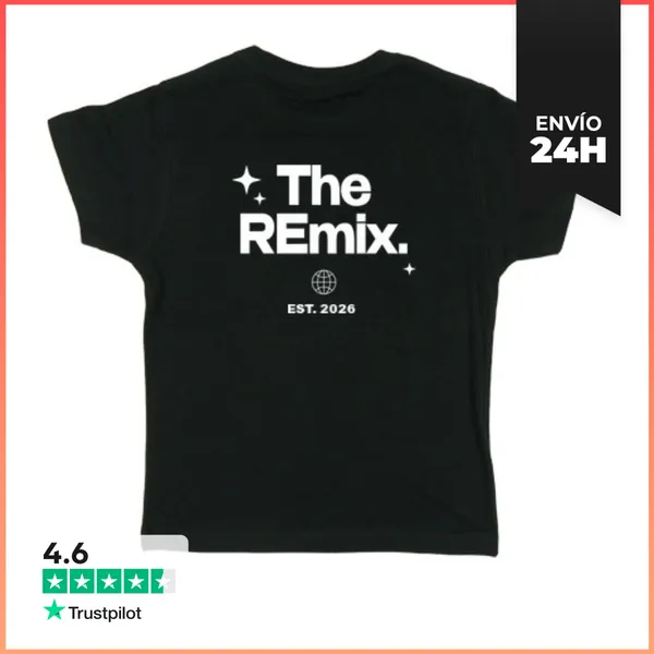 Camiseta Clásica Para Niños Camiseta The Remix Texto Blanco