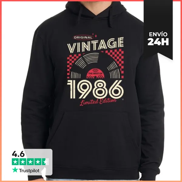 Sudadera Unisex Con Capucha VINTAGE 1986 LaTostadora