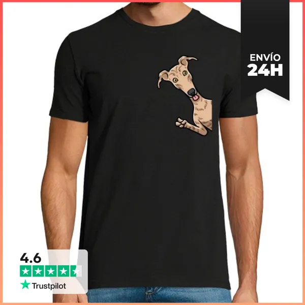 Camiseta Hombre Clásica Galgo Español Perro Con Bicicleta Españ