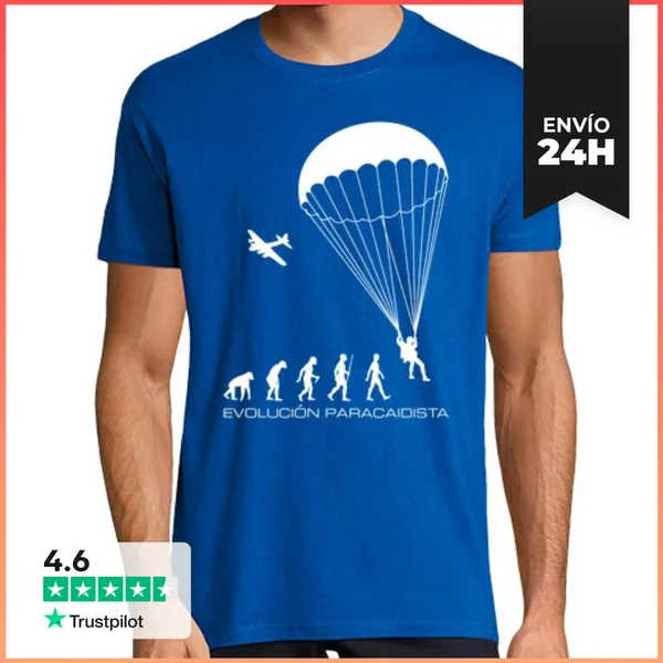 Camiseta Hombre Clásica Camiseta Evolución Paracaidista Mod.1