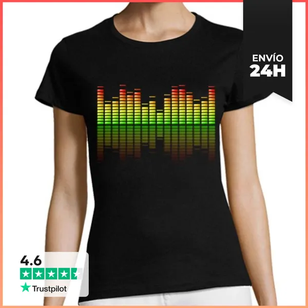 Camiseta Mujer Clásica Ecualizador Musical LaTostadora