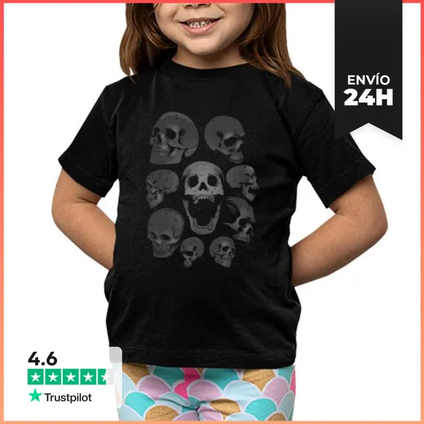 Camiseta Clásica Para Niños Niño, Manga Corta, Negra LaTostadora