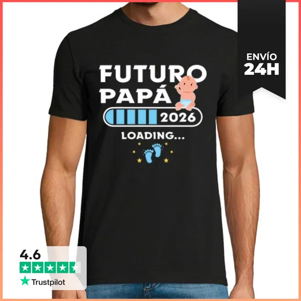 Camiseta Hombre Clásica Futuro Papá 2026 Primerizo Padre 2026