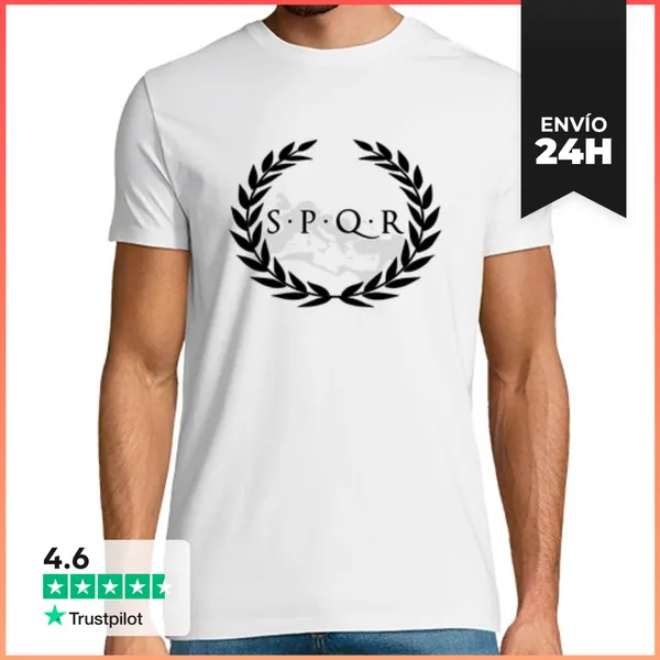 Camiseta Hombre Clásica Spqr Senatus Populus Que Romanus