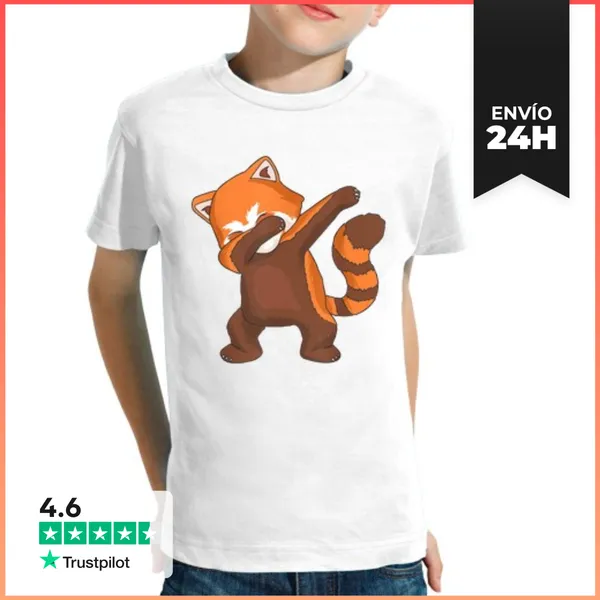 Camiseta Clásica Para Niños Panda Rojo Dabbing LaTostadora