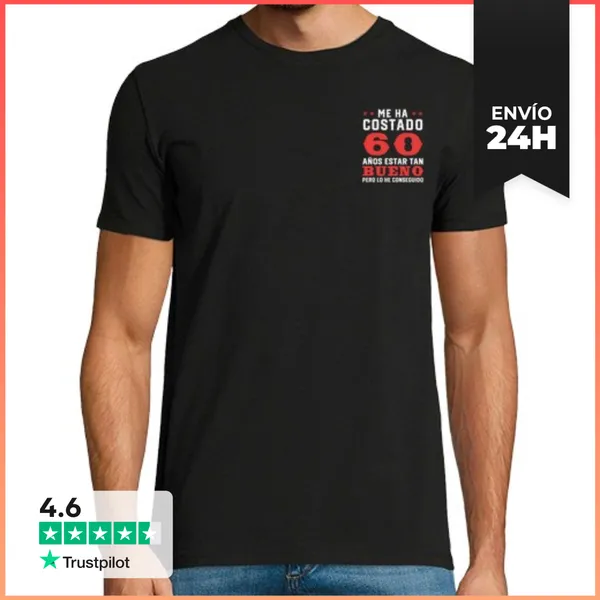 Camiseta Hombre Clásica 60 Cumpleaños 60 Años Regalo Cumpleaños