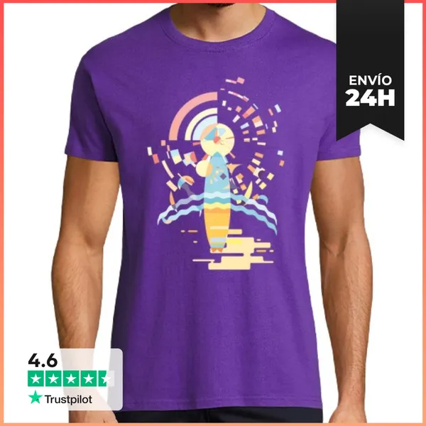 Camiseta Hombre Clásica Surf Atardecer LaTostadora