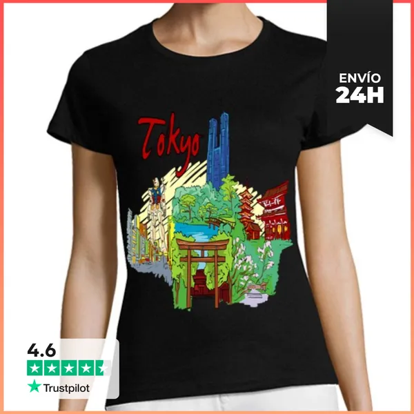 Camiseta Mujer Clásica Tokio Japón LaTostadora