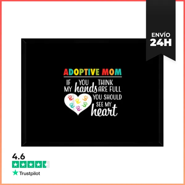 Cuadro Con Marco Horizontal Cita De Corazón De Mamá Adoptiva Gif