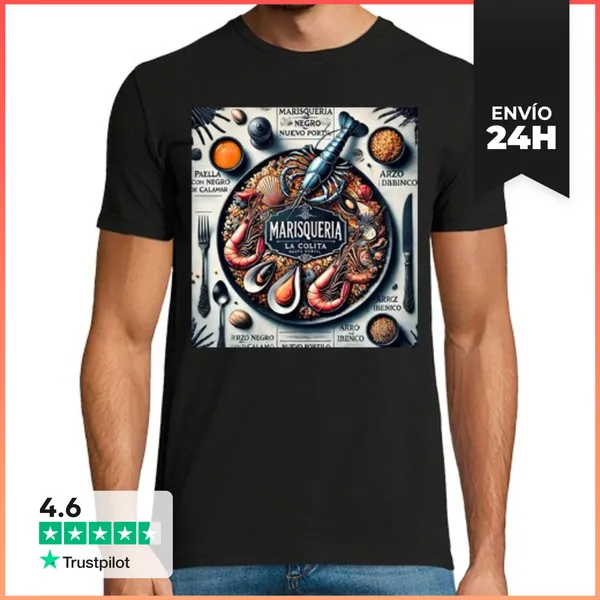 Camiseta Hombre Clásica COLITA PAELLA DaviD M LaTostadora
